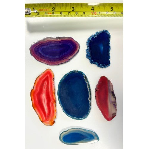 Natural Agate Slices - Pack of 6