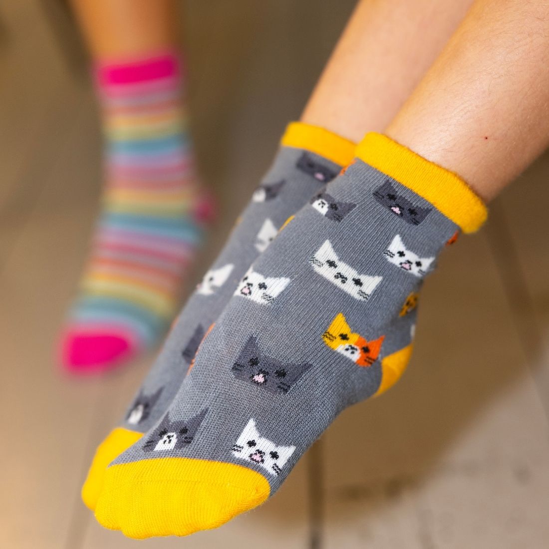 Swole Panda Children's Cat Bamboo Socks – Seamless & Breathable