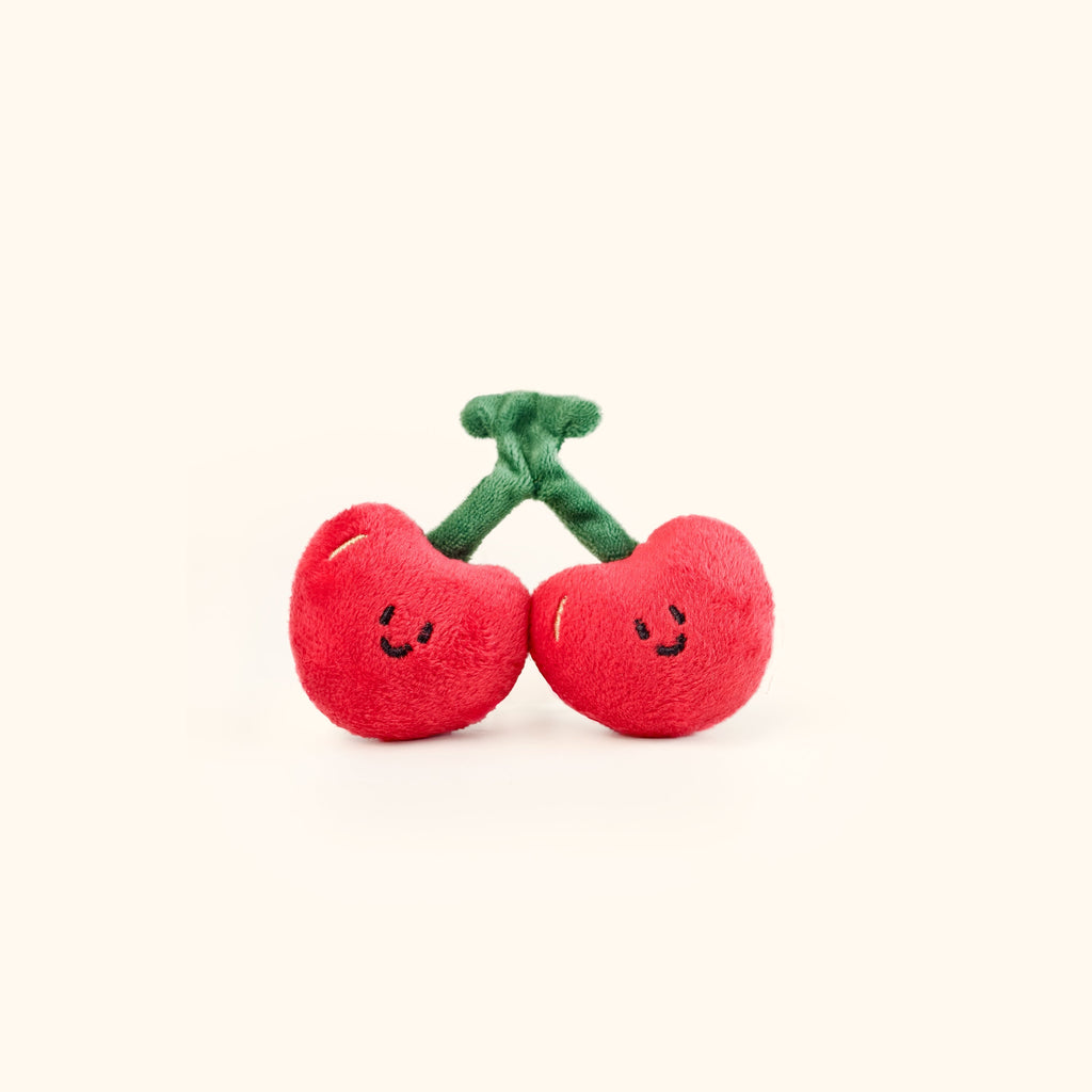 LuLuFun Studio Cherry Bag Charm – Cute Plush Fruit Keychain Accessory