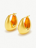 No More Nobody Jude Gold Vermeil Elongated Hoop Earrings - Recycled Silver
