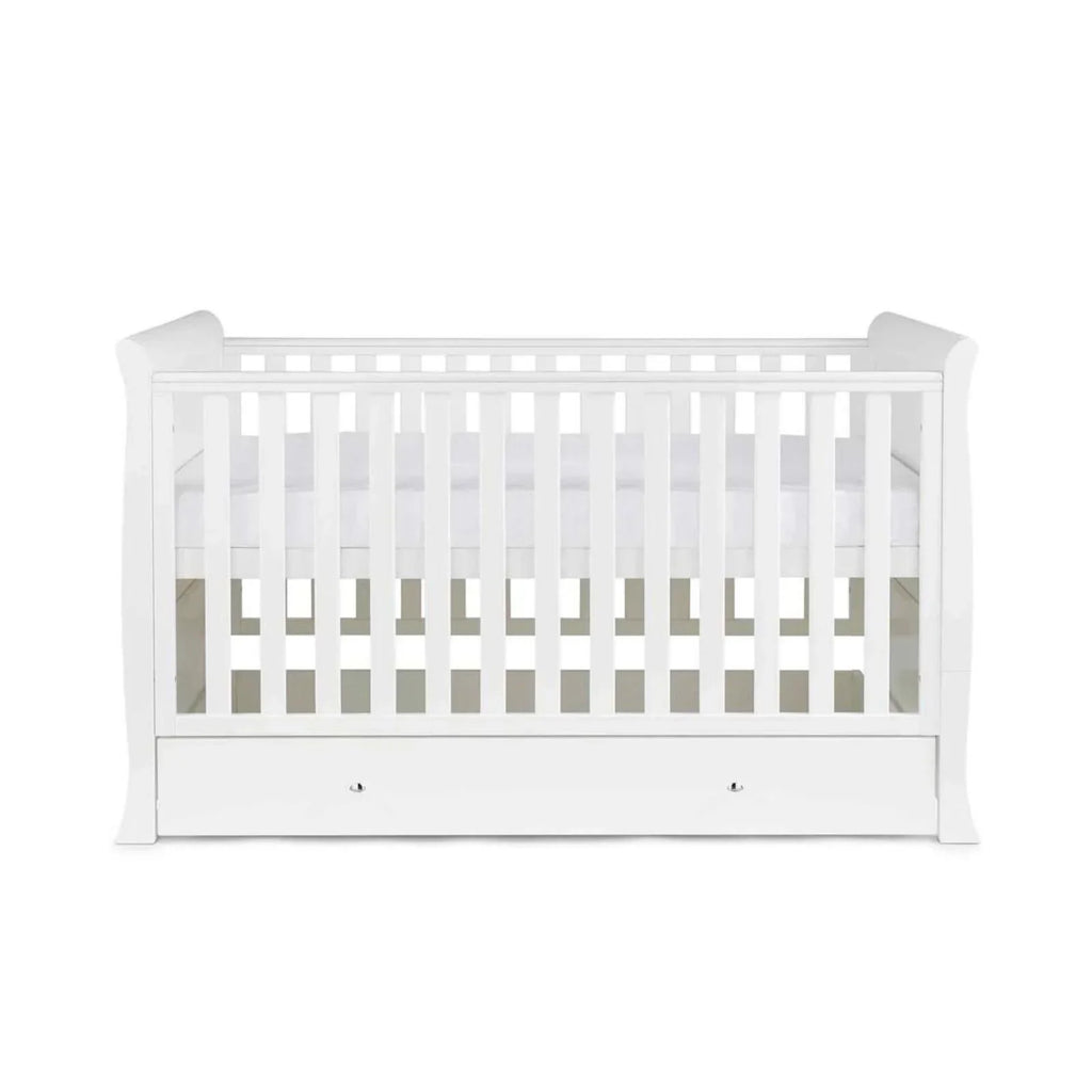 Ickle Bubba Snowdon Classic Cot Bed White - Fibre Mattress