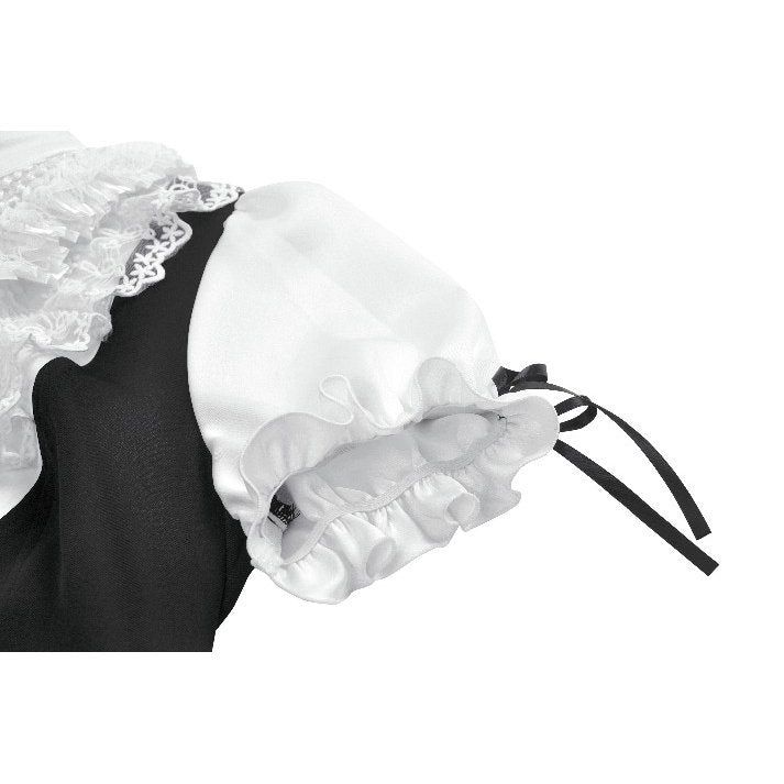 Dark in Love Court-Style Gothic Blouse | Black & White Lace Ruffle