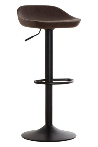 Orsina Dalston Set of 2 Mocha Leather-Effect Adjustable Bar Stools