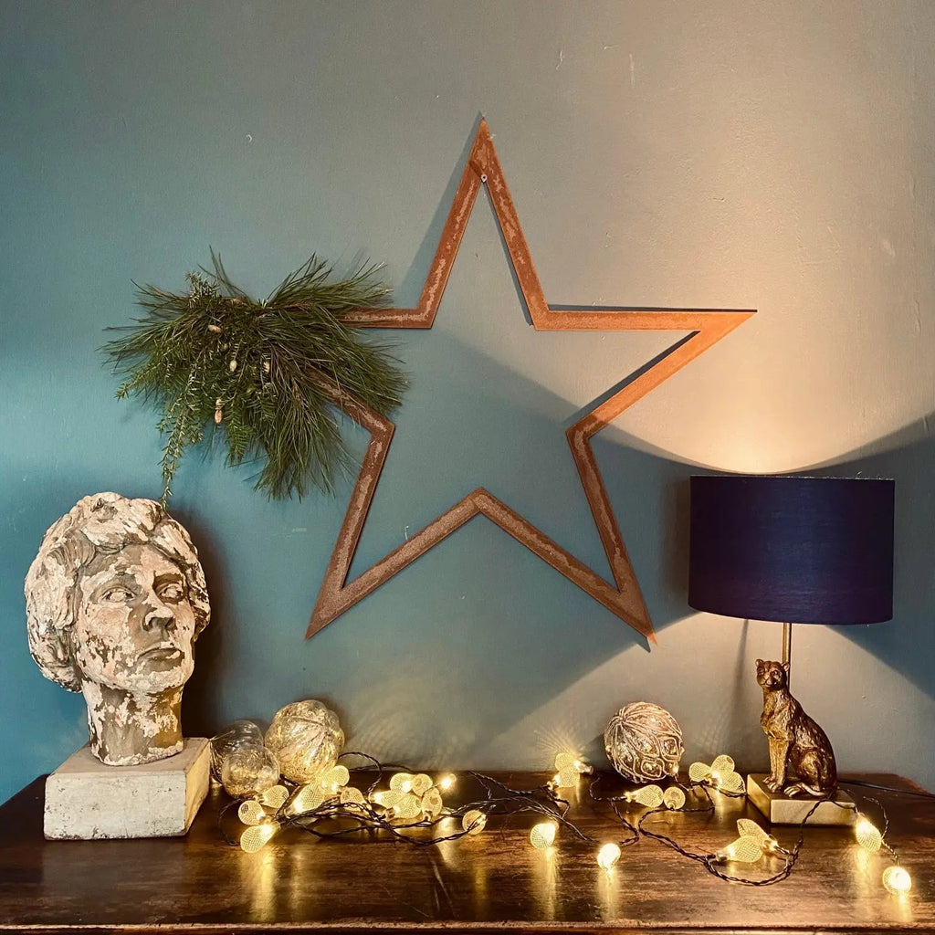 Rustic Metal Star Garden Wall Art – Distressed Steel Decor by RW Norfolk