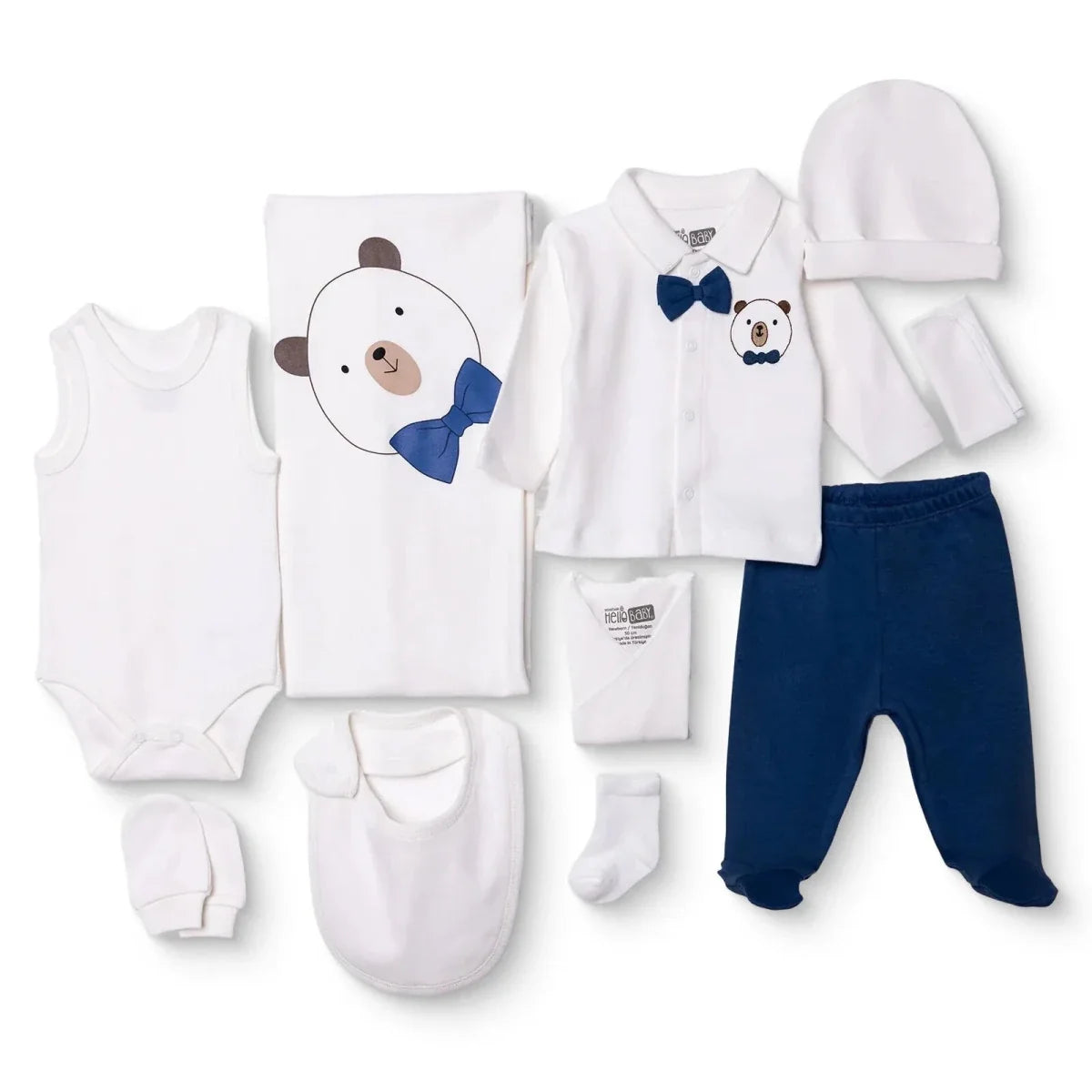 HelloBaby 10 Piece Bear Print Baby Hospital Bag Set (Newborn) - image 1
