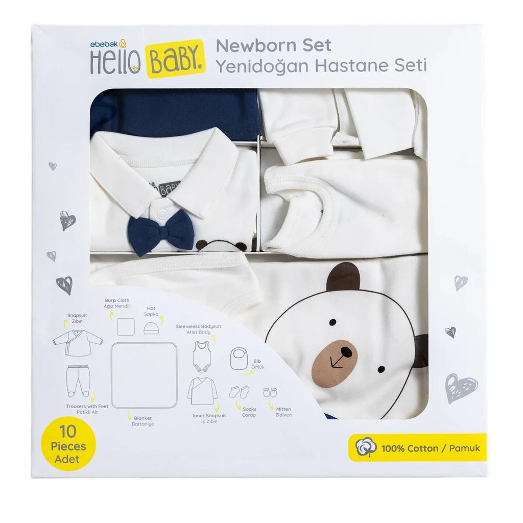 HelloBaby 10 Piece Bear Print Baby Hospital Bag Set (Newborn) - image 7