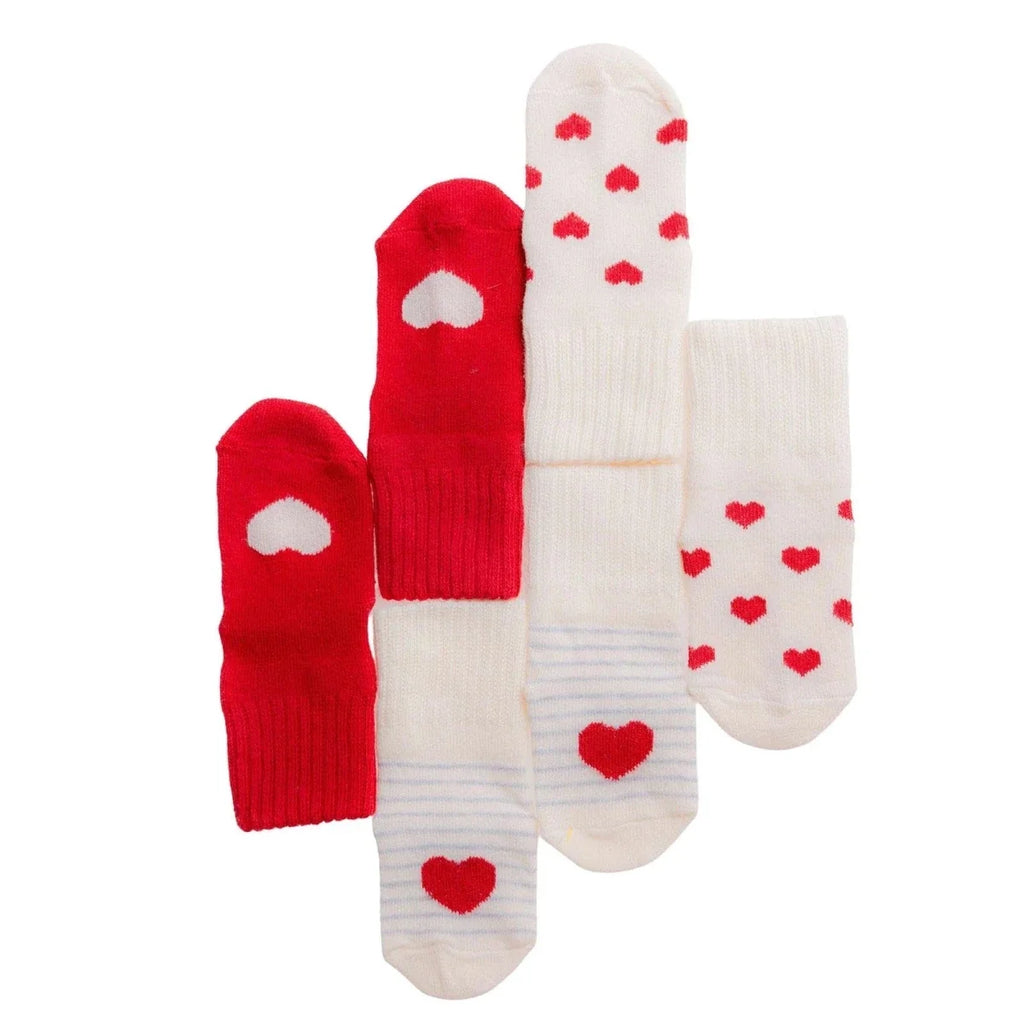 HelloBaby Heart Print 3 Pack Roll-Top Baby Socks (Newborn to 12-24 Months) - image 8