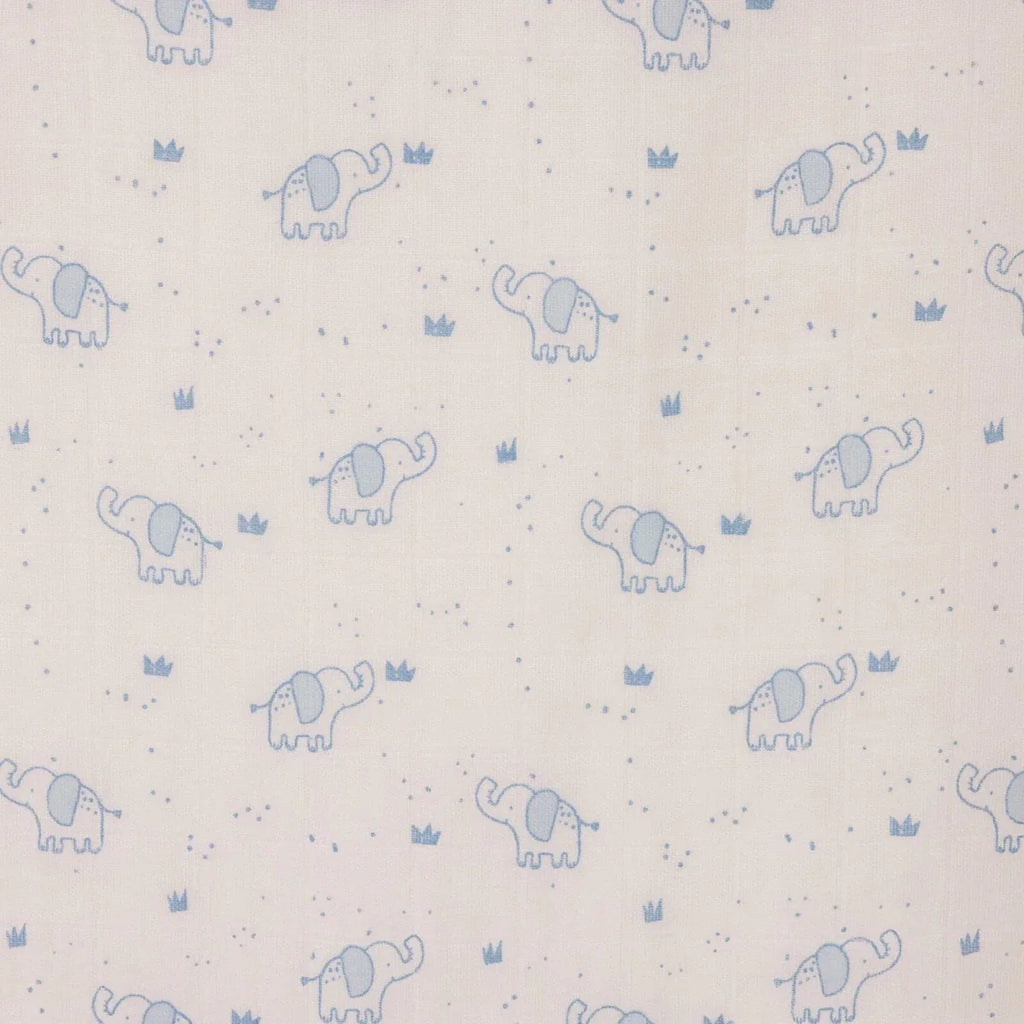 Little Dreams Elephant Print Muslin Baby Blanket (100 x 110 cm) - image 3