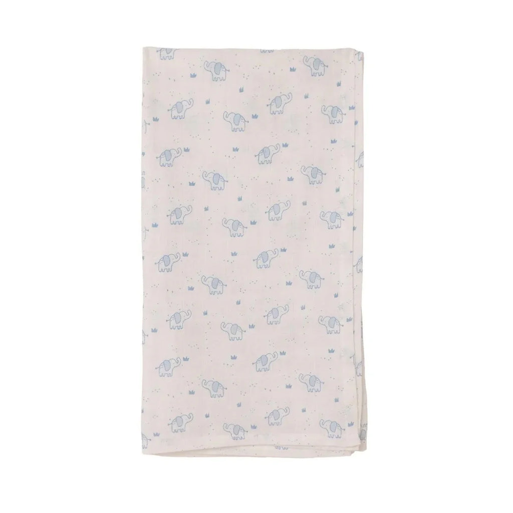 Little Dreams Elephant Print Muslin Baby Blanket (100 x 110 cm) - image 5