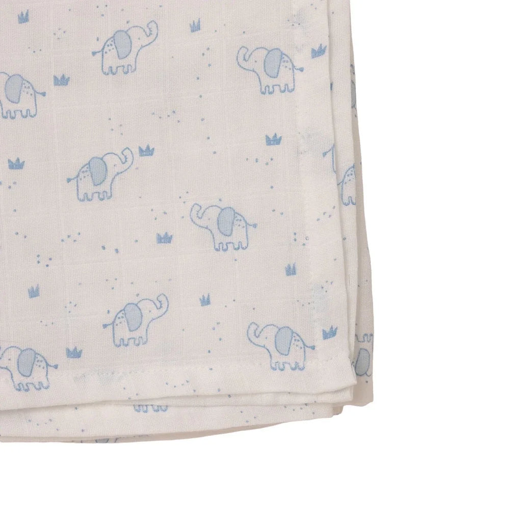 Little Dreams Elephant Print Muslin Baby Blanket (100 x 110 cm) - image 6
