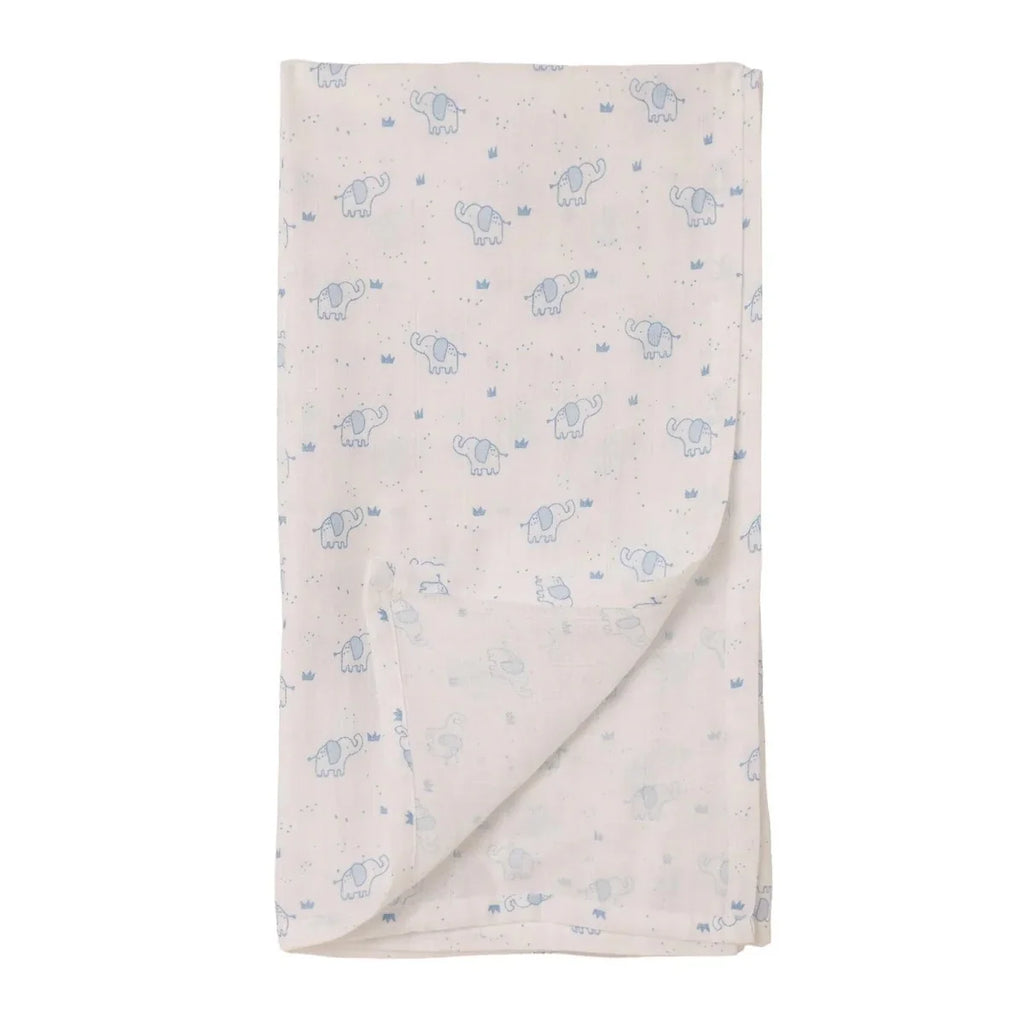 Little Dreams Elephant Print Muslin Baby Blanket (100 x 110 cm) - image 7