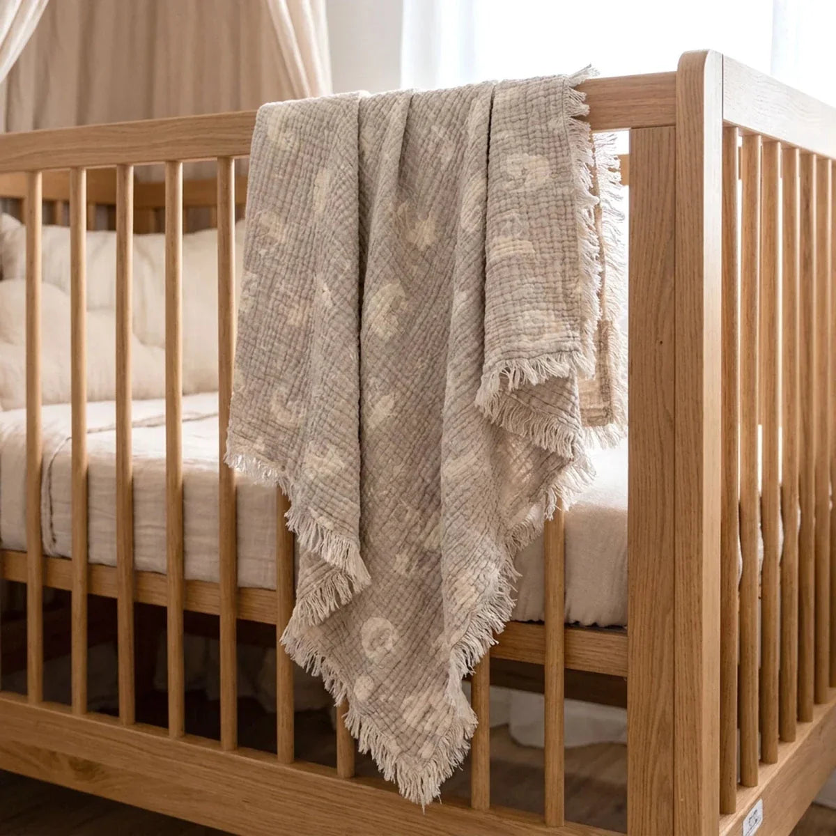 Mollia Moon & Star Print Muslin Baby Blanket (80 x 100 cm) - image 2