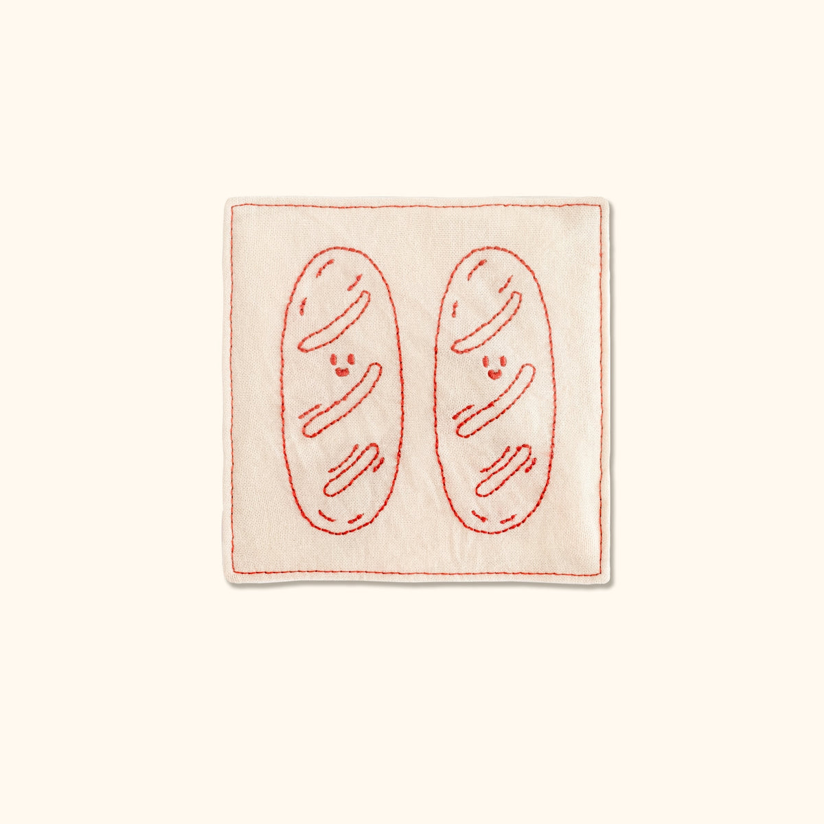 LuLuFun Studio Linen Tea Towel – Embroidered Blue Striped Kitchen Decor
