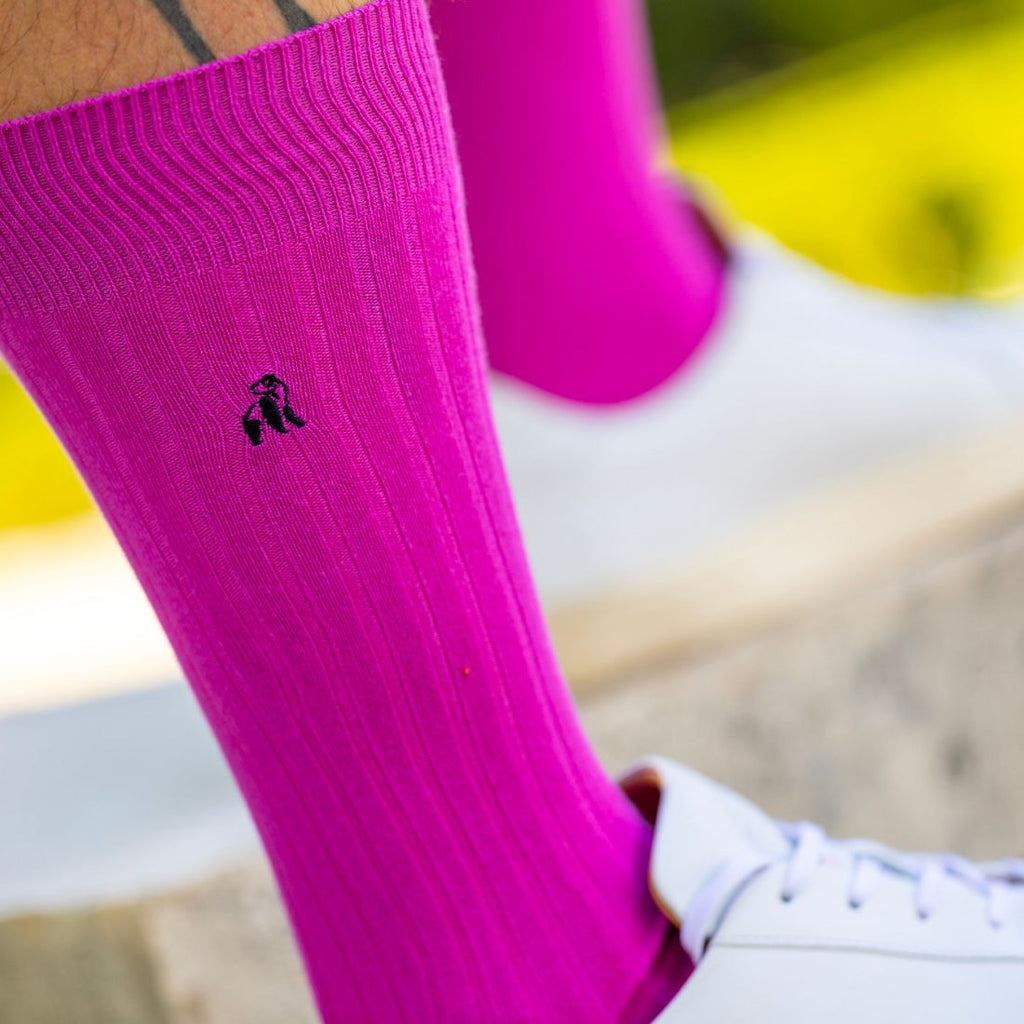 Swole Panda Rich Pink Bamboo Socks – Breathable and Soft Seamless Hosiery