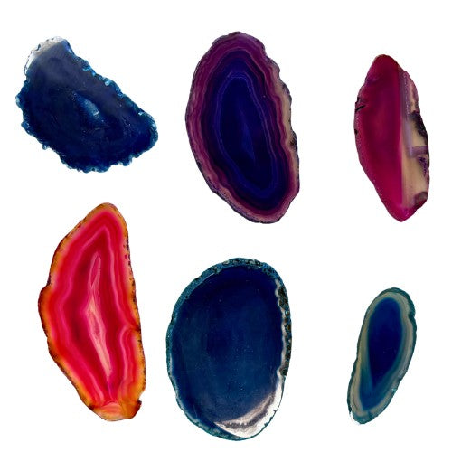 Natural Agate Slices - Pack of 6