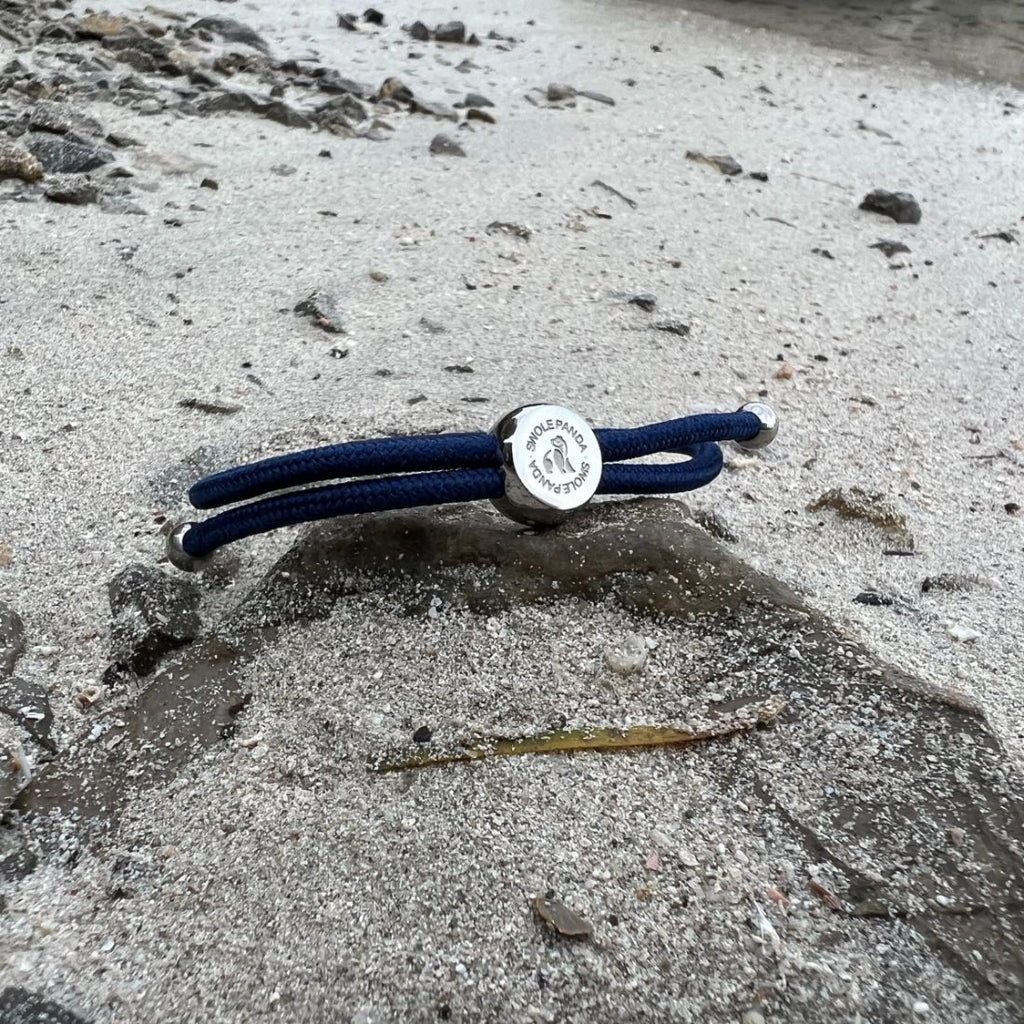 Swole Panda Dark Blue Recycled Rope Bracelet – Sustainable Unisex
