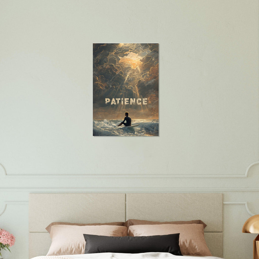 Patience Surfing Poster - Motivational Ocean Wall Art | Beach & Sea Lover Gift