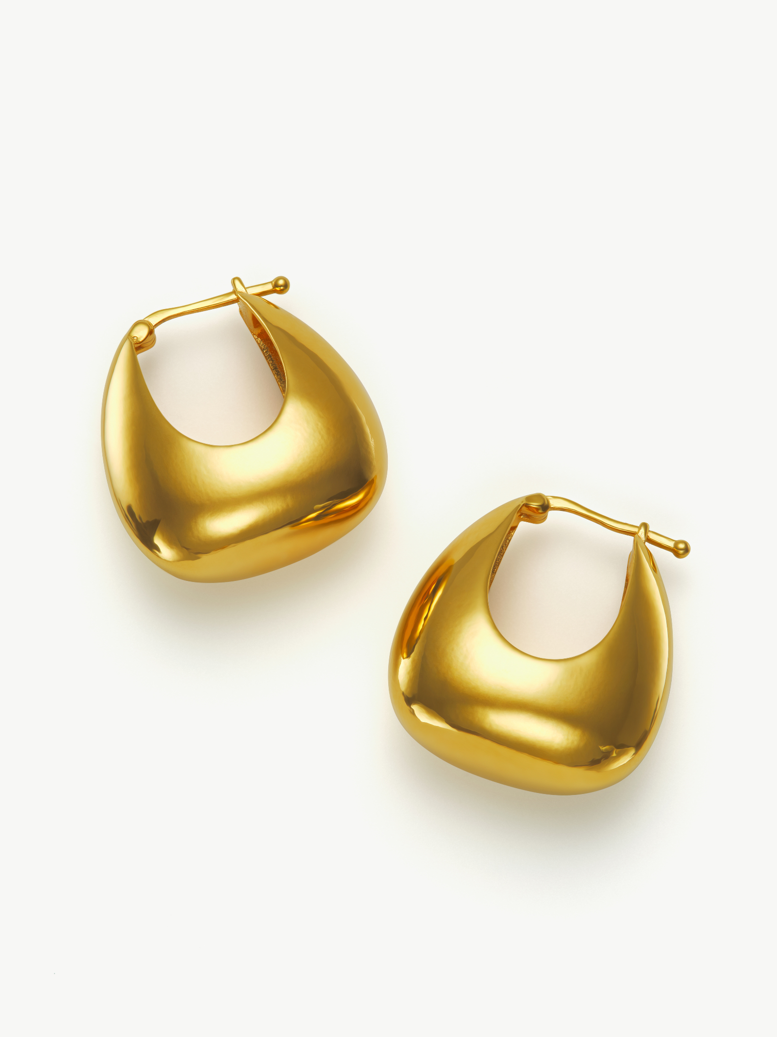 No More Nobody Jude Gold Vermeil Elongated Hoop Earrings - Recycled Silver