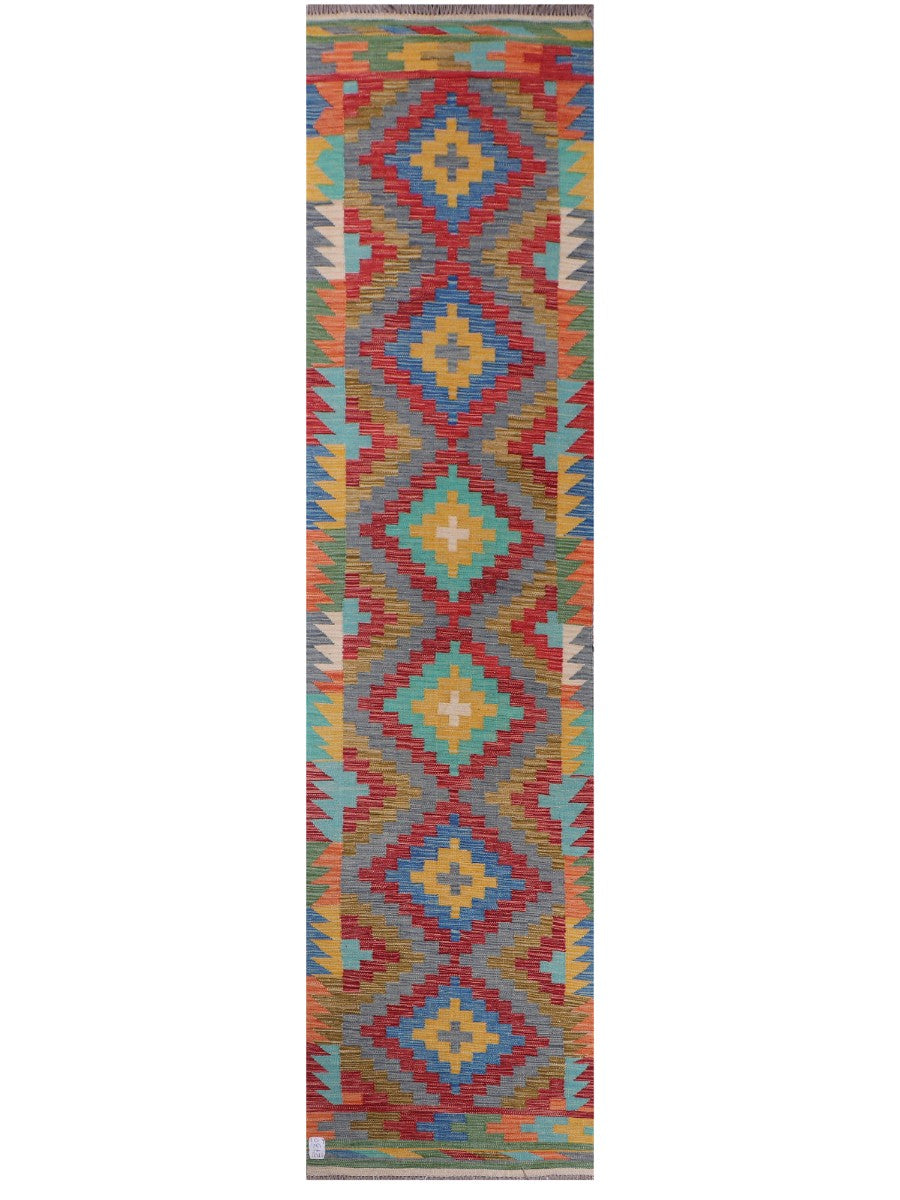 Maimana Afghanistan Kilim Runner - 306 x 75 cm