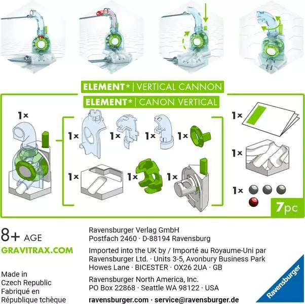 Ravensburger GraviTrax Vertical Cannon - STEM Marble Run Building Set