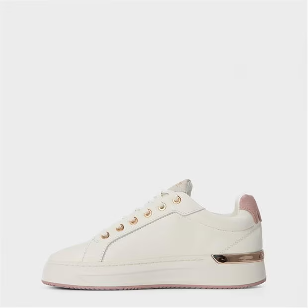 Mallet GRFTR Low Women's Sneakers – White Pink Premium Leather Trainers