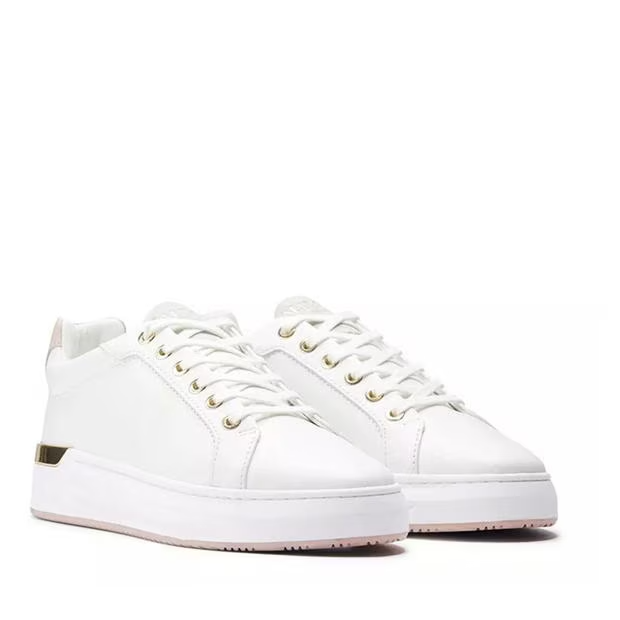 Mallet GRFTR Low Women's Sneakers – White Pink Premium Leather Trainers