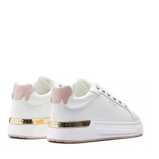 Mallet GRFTR Low Women's Sneakers – White Pink Premium Leather Trainers