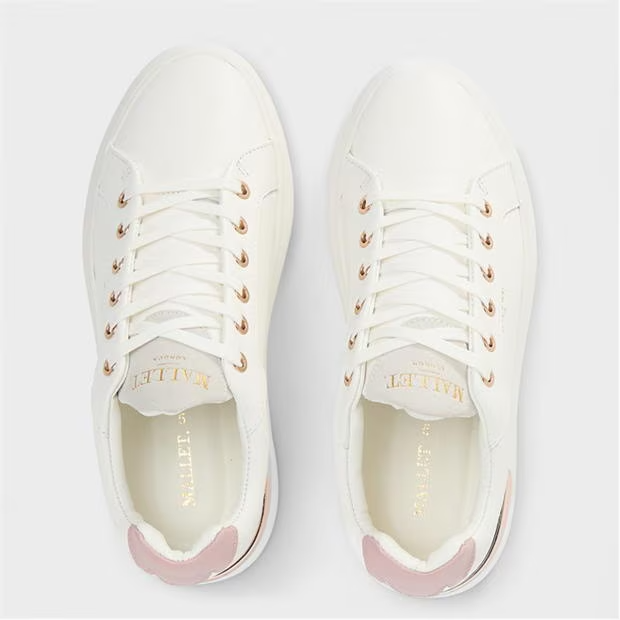 Mallet GRFTR Low Women's Sneakers – White Pink Premium Leather Trainers
