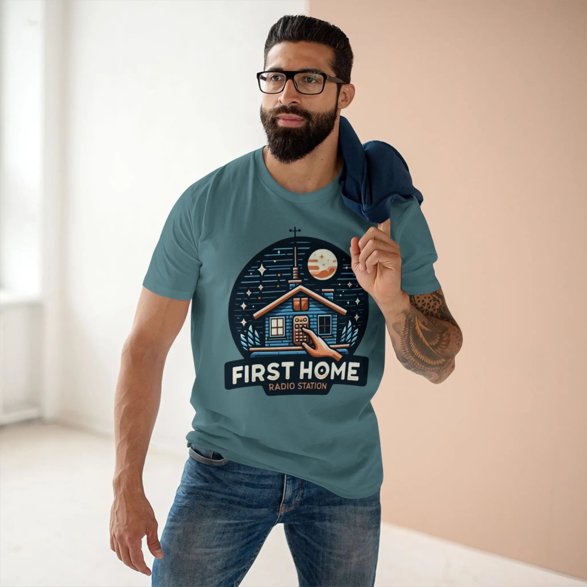 First Home Radio Station Graphic Tee - Celebrate Unity and Nostalgia