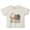 HelloBaby Boys T-shirt Animal Print Crew Neck Short Sleeve - Ecru
