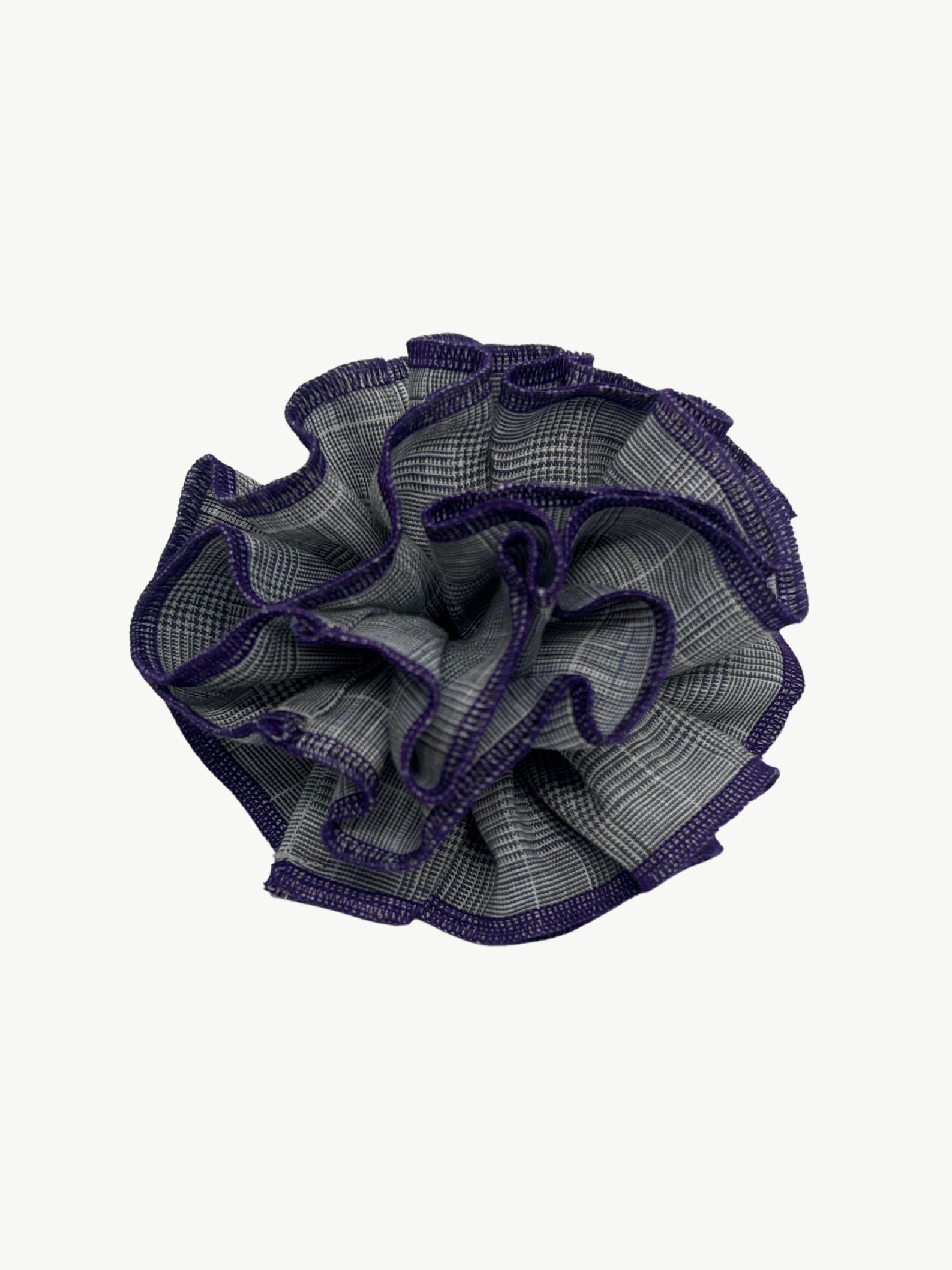 No More Nobody Azaria Organic Linen Scrunchie – Grey Check Cotton
