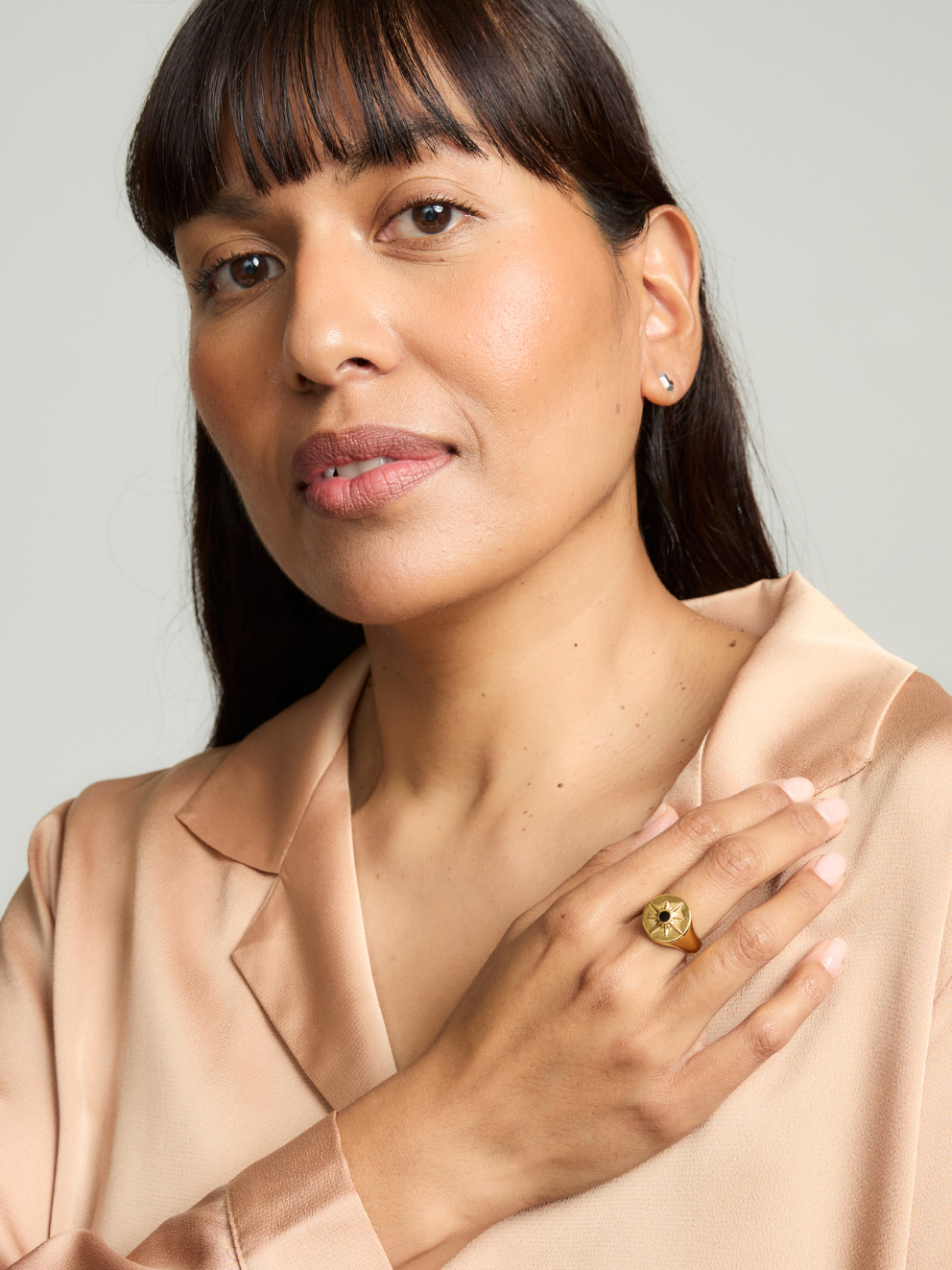 No More Nobody Astrid Star Ring – 18k Gold Plated Onyx Statement Ring