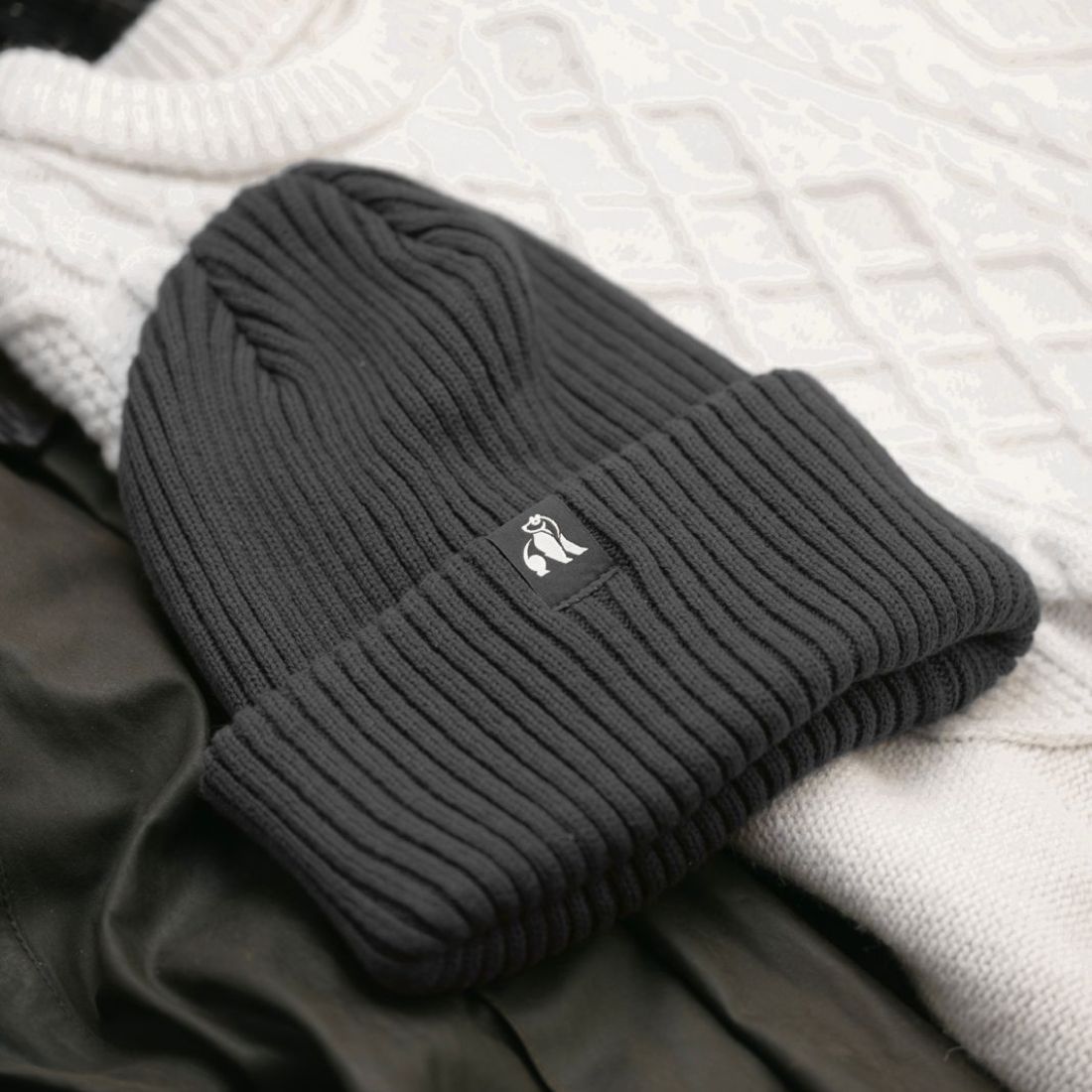 Swole Panda Organic Cotton Beanie – Sustainable Unisex Hat in Black
