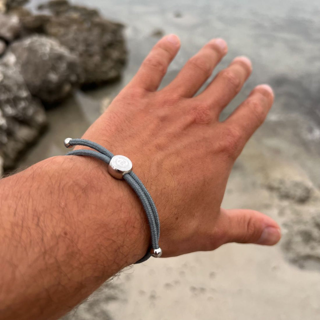 Swole Panda Grey Rope Bracelet – Recycled Ocean Plastic Unisex Jewelry