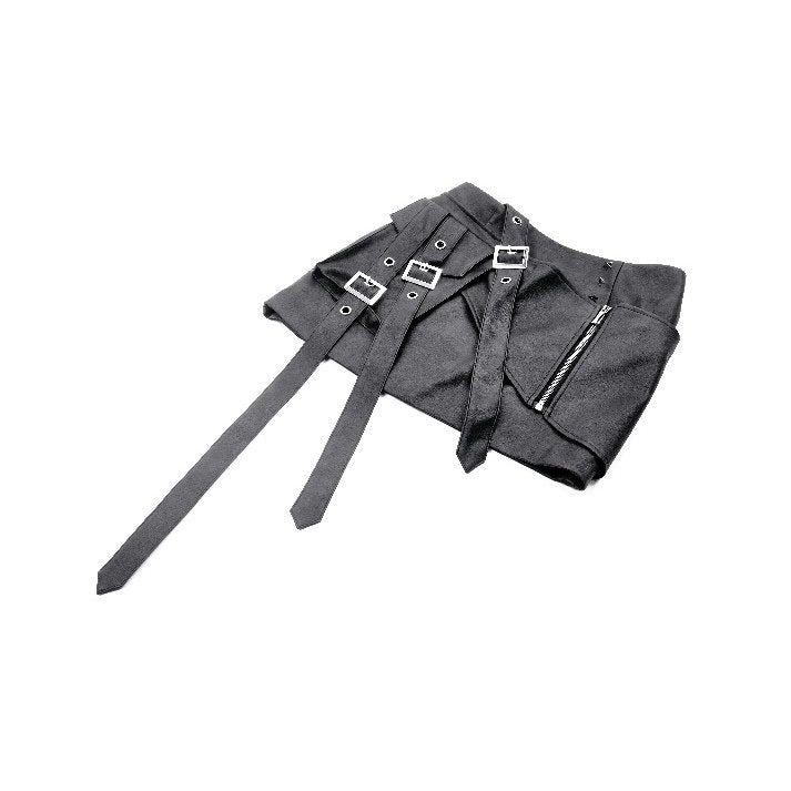 Dark in Love Chaos Reign Black Faux Leather Goth Punk Mini Skirt