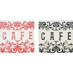 Orsina Cafe Canvas Prints – Red and Black Kitchen Wall Art Set