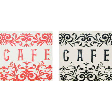 Orsina Cafe Canvas Prints – Red and Black Kitchen Wall Art Set