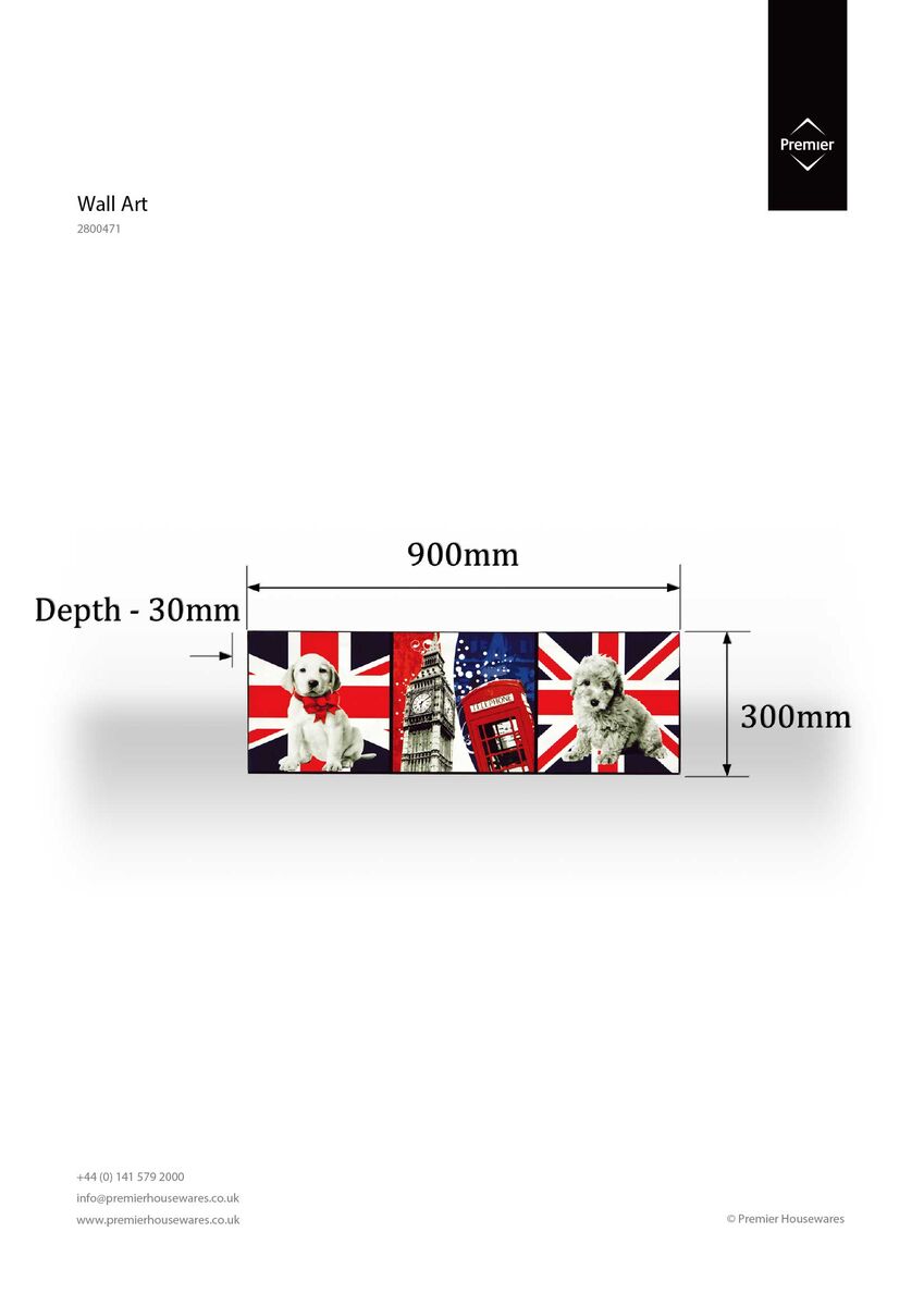 London Icons Canvas Wall Art by Orsina – Big Ben & Union Jack Print
