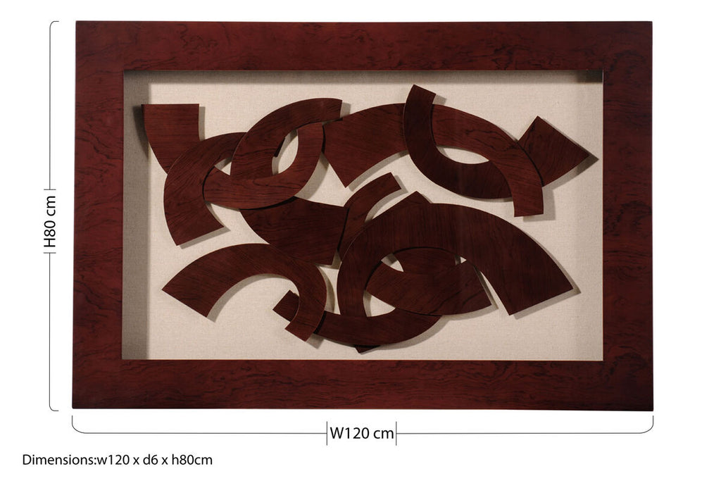 Orsina Multi Curve Framed Wall Art – Modern Abstract Brown Decor