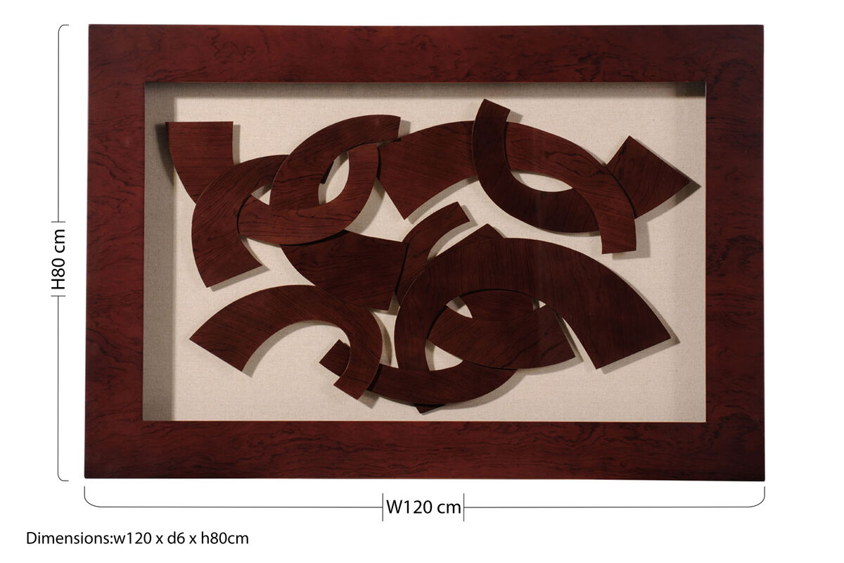 Orsina Multi Curve Framed Wall Art – Modern Abstract Brown Decor