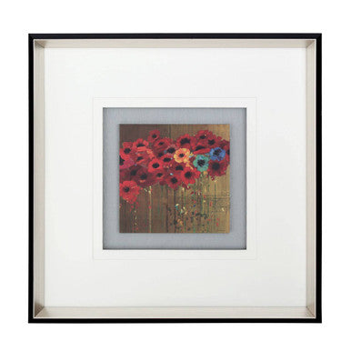 Orsina Poppy Framed Wall Art – Botanical Floral Print with White Mat