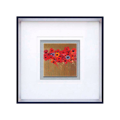 Orsina Poppies 2 Square Framed Wall Art | Floral Botanical Print