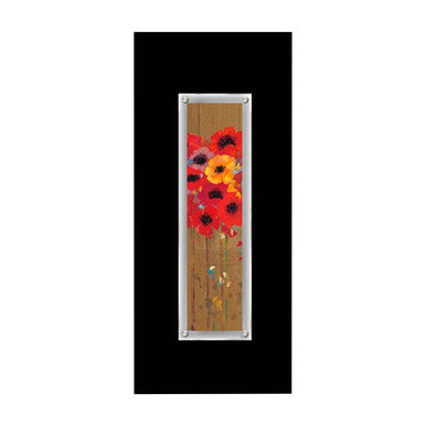 Orsina Poppies 2 Tall Framed Wall Art – Vertical Floral Print Black Frame
