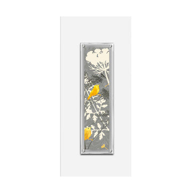 Orsina Yellow Bird 2 Framed Wall Art | White Engineered Wood Decor