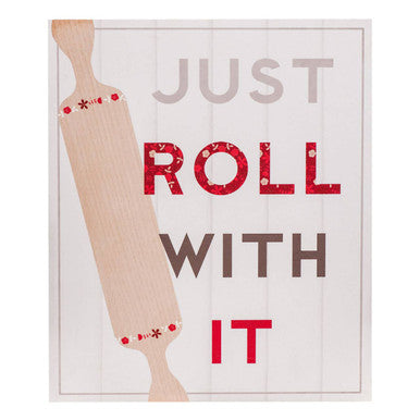 Orsina Just Roll With It Kitchen Wall Plaque – Grey Engineered Wood