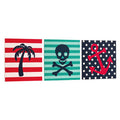 Orsina Pirate Wall Plaque Set – 3 Piece Nautical Engineered Wood Art