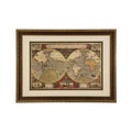 Orsina Vintage Framed World Map Wall Art – Brown and Gold Decor