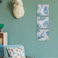 Orsina Echo Coastal Shell Wall Plaques – Set of 3 Blue & Cream Art
