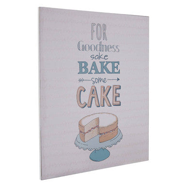 Orsina Bake Some Cake Kitchen Wall Plaque – Grey Engineered Wood Art