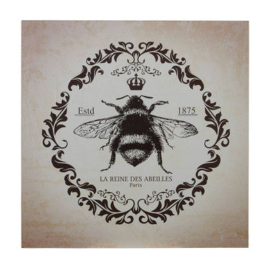 Orsina Queen Bee Wall Plaque – French Country Wood Kitchen Decor